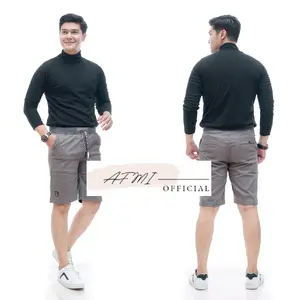 AFMI - Celana Chinos Pendek POLOS M7 Size Standar 28-39 Bahan Combed Strecth