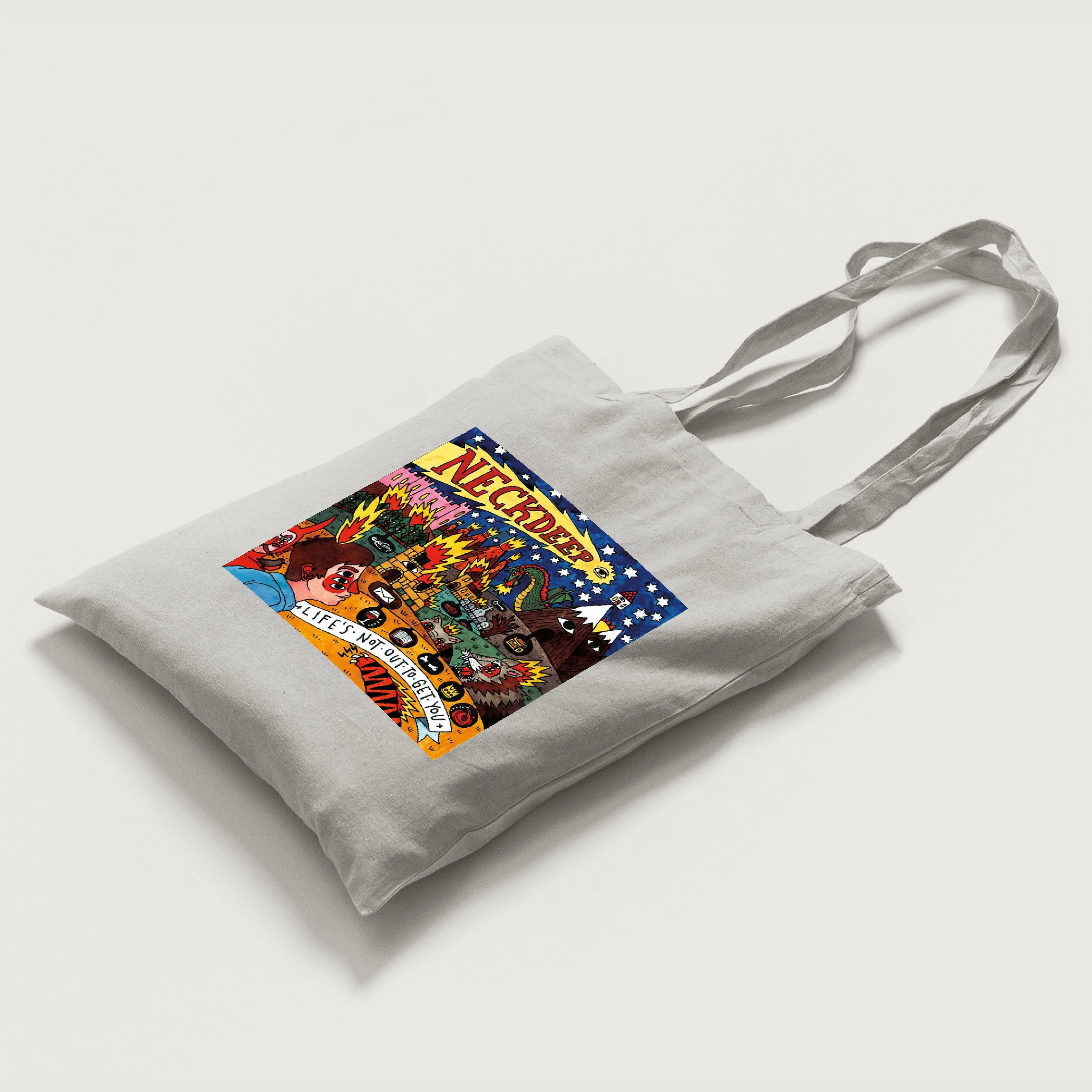 Neck Deep Tote Bag | Totebag Blacu Resleting Ukuran 30x40
