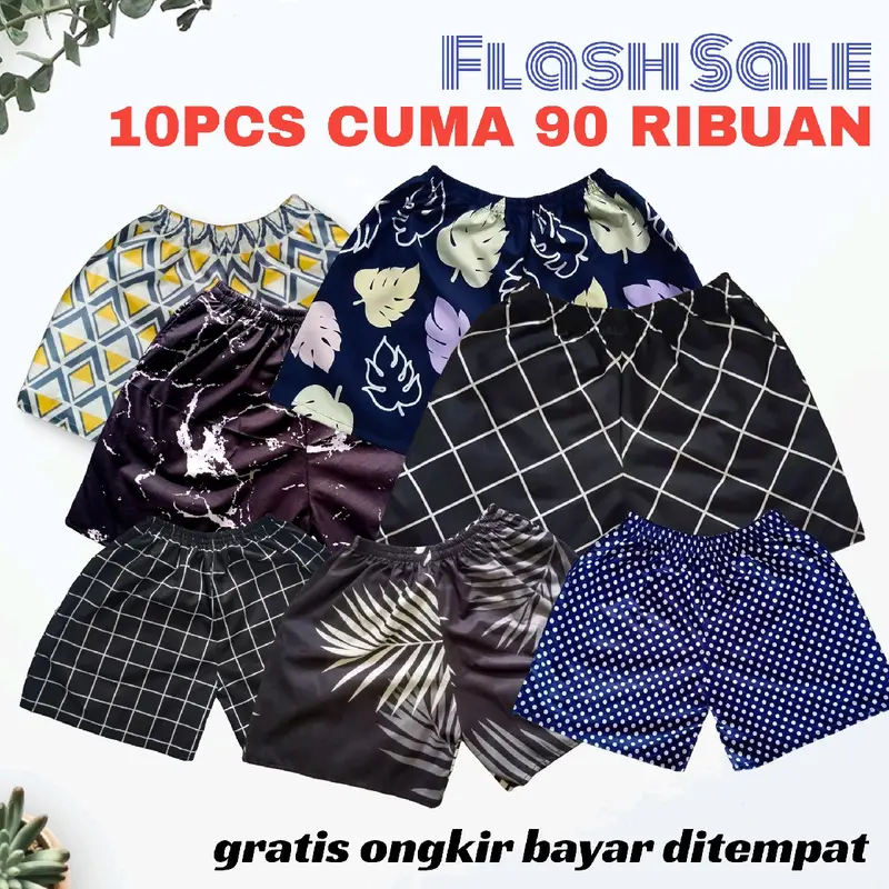 PROMO 10pcs Celana Boxer Unisex Kualitas Premium | Celana Kolor | Boxer Pria | Boxer Wanita | Boxer Kekinian | 10 PCS santai shorts 0