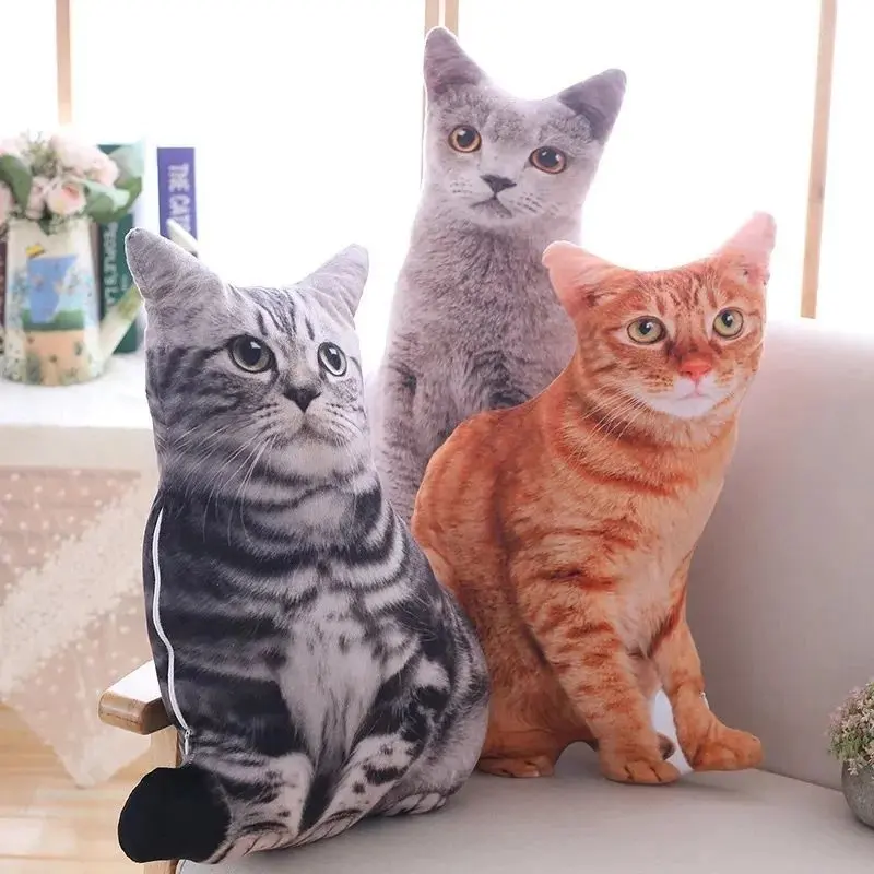 Bantal Kucing 3D Mewah Lucu Halus Dan Empuk Hadiah Ulang Tahun 2