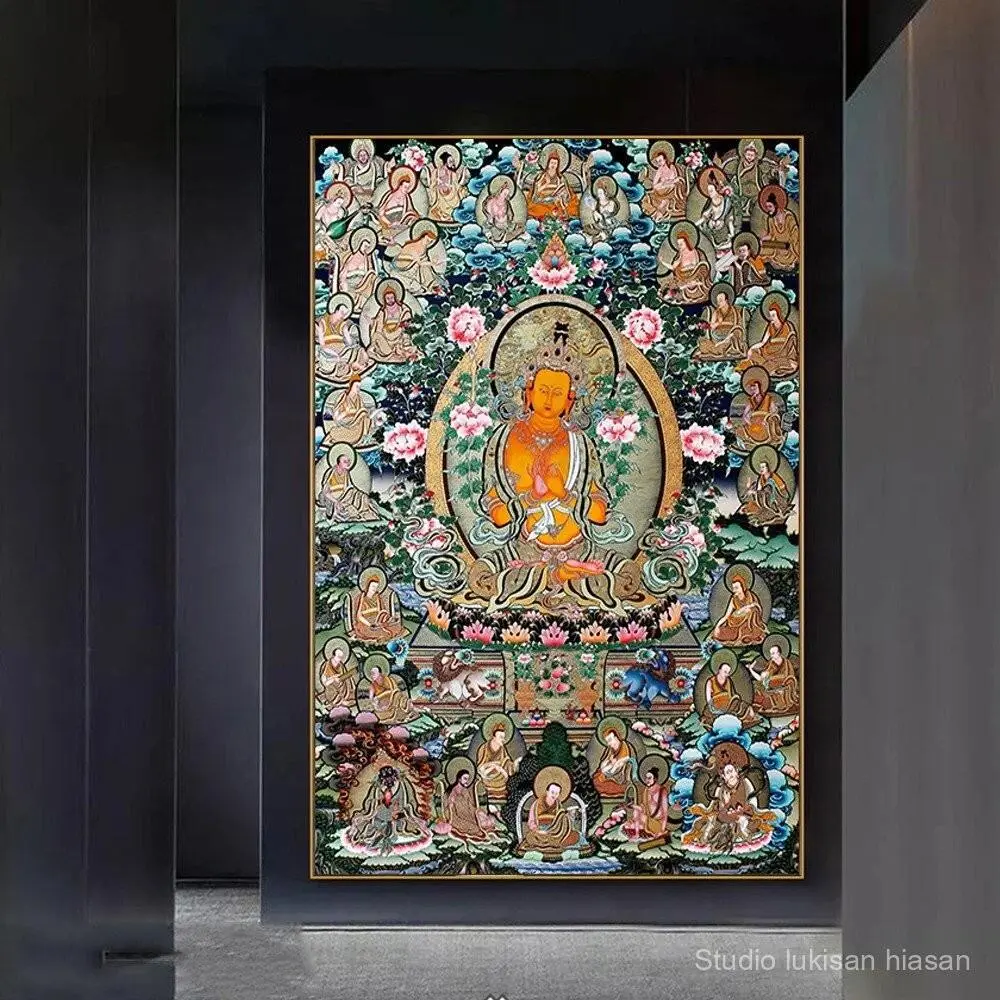 Tranh Phật, Phong Cách Ấn Độ Thangka, Tranh In Vải Phong Cách Trung Quốc Tranh Áp Phích, Tranh Nghệ Thuật, Thích Hợp Cho Tường Hình Ảnh, Thích Hợp Làm Quà Tặng Kho Báu Hoặc Hành Lang Decor Decor Phòng
