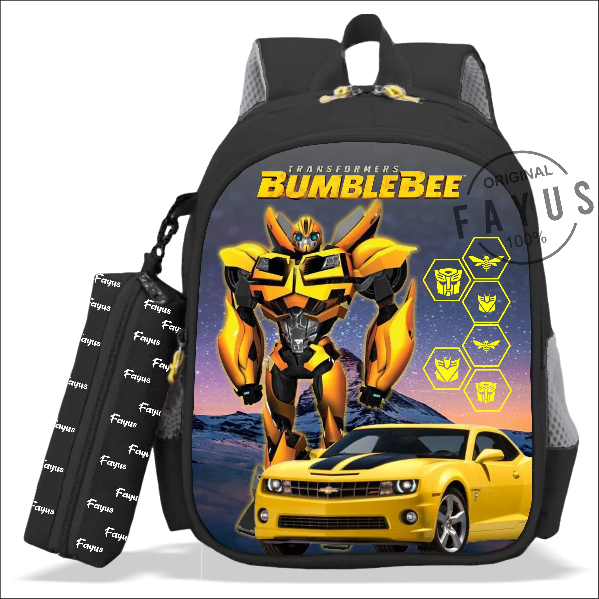 Tas ransel anak sekolah PAUD TK SD 2in1 PREMIUM 100% ORIGINAL VIRAL terbaru karakter ROBOT BUMBLE BEE terlaris tas punggung terbaru Fashion