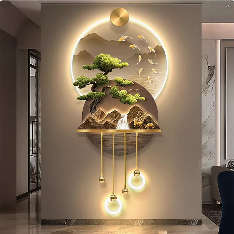 Tranh Tráng Gương Đèn Led Nhập Khẩu Treo Phòng Khách Cực Sang Decor Nhà Treo Tường