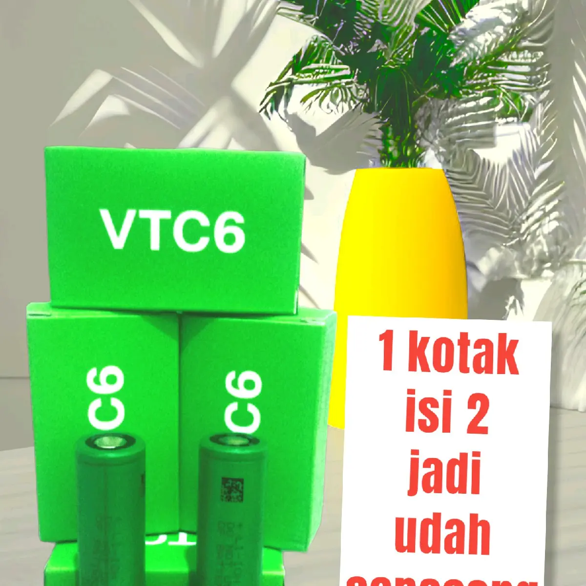baterai VTC6 3000mah batrai satu kotak isi 2 jadi udah sepasang batrai Batre Batrei Led