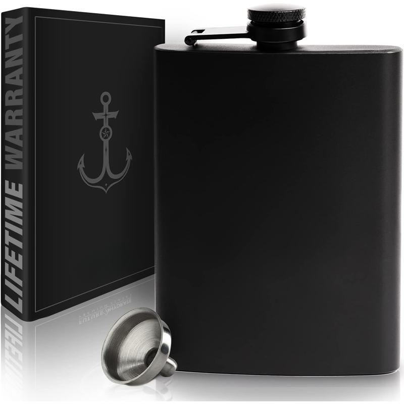 8oz BLACK Controller Flask Laser Engraved 8oz BLACK Controller Flask Laser Engraved