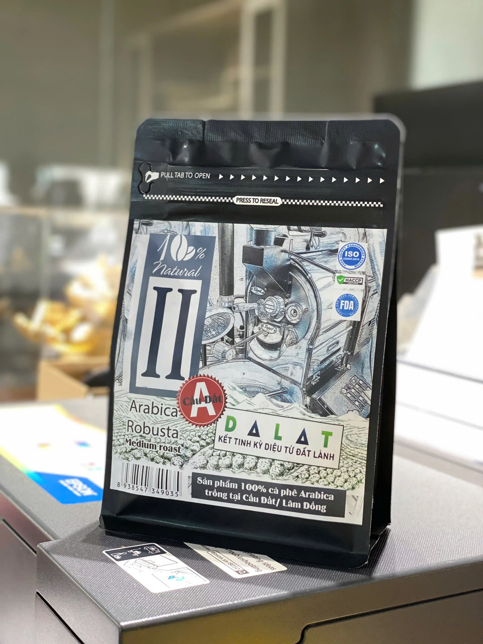 200gr Cà phê rang mộc Robusta mix Arabica Cầu Đất NO2 gu vừa - Cafe, Coffee