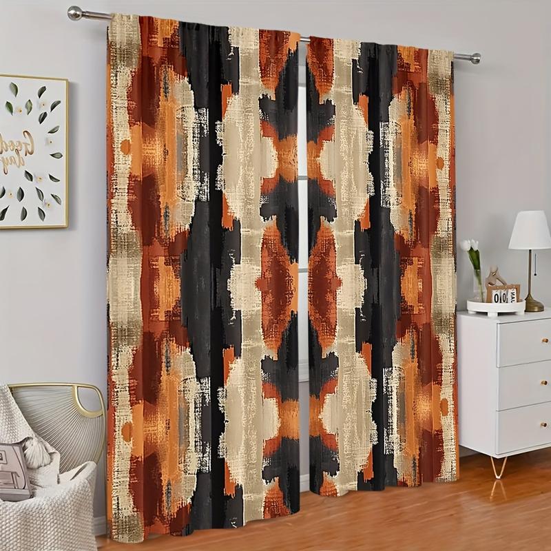 Product Introduction of 2pcs Aztec & African Print Artistic theme Curtains Modern Style Decorative Drapes Art Theme Window Drapes for Bedroom Living Room Home Decor with Rod Pocket for Living Room Bedroom Study, Digital Print Decorative Window Treatments for Home, Fits Multiple 1