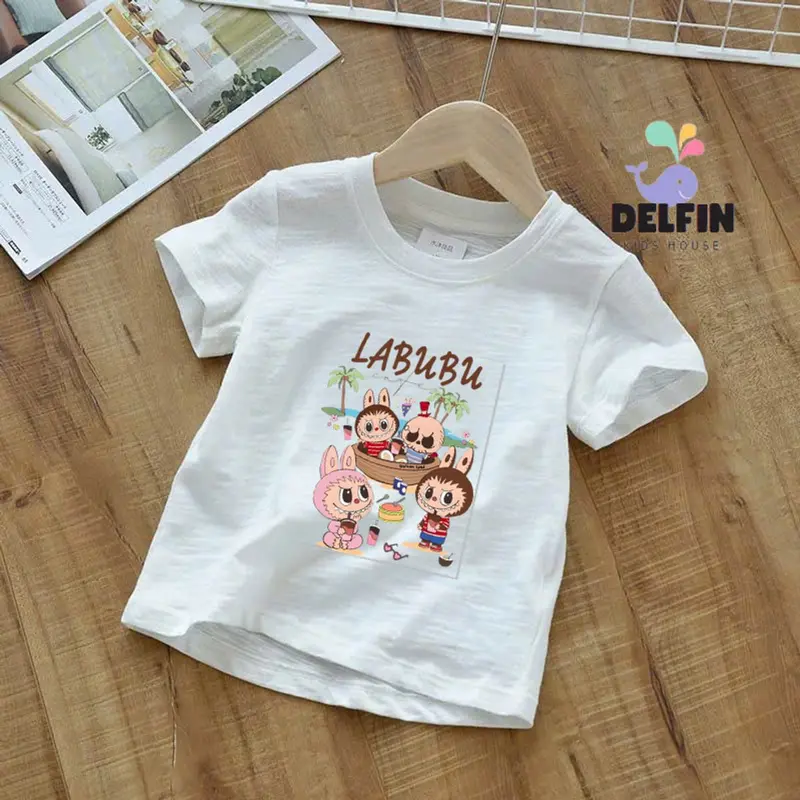 Áo thun bé trai Delfin Kids, chất liệu xược giấy, in hình xinh xắn, size 10-30kg 3