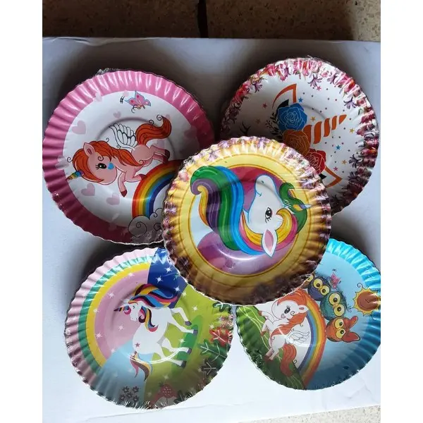 10pcs Piring Tart Unicorn - Piring Kertas - Piring Kue tart Motif
