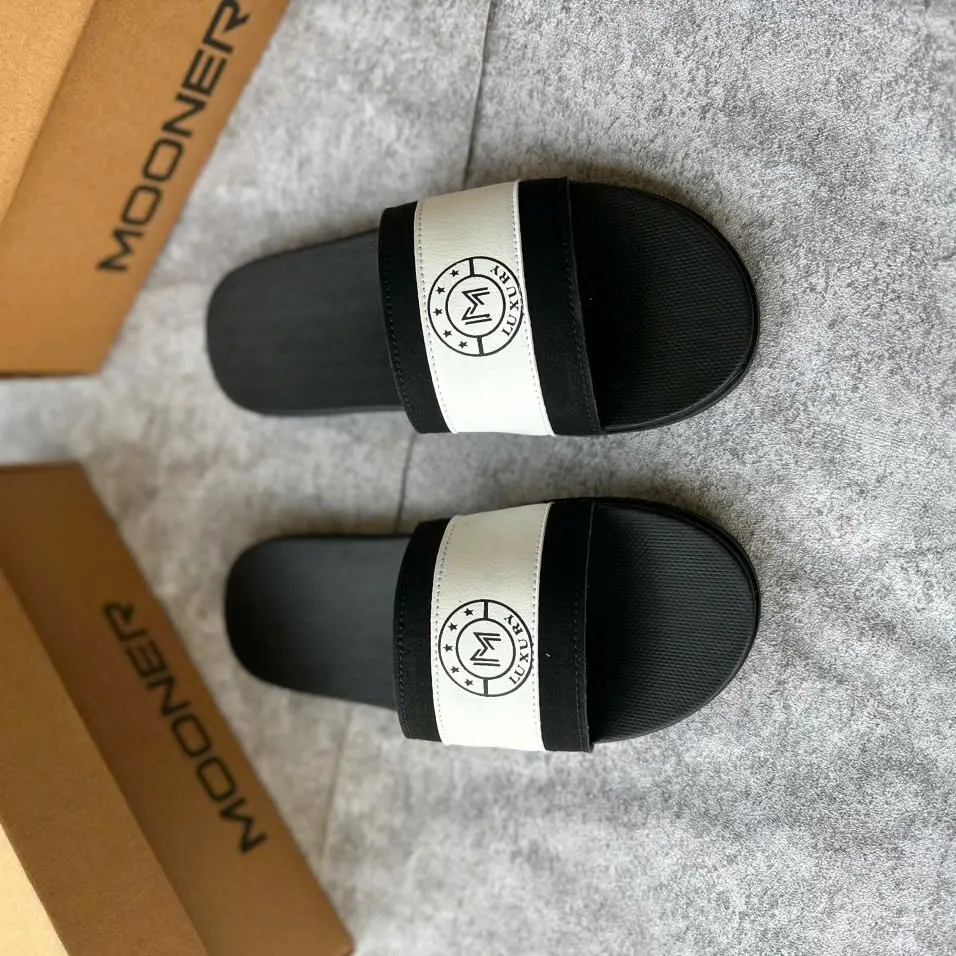 Dép quai da nam khâu viền đẳng cấp Luxury hàng Mooner trẻ trung cá tính bền bỉ thời trang Slipper