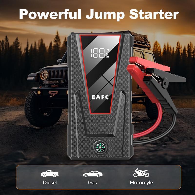 Product Introduction of 12V 1000A Peak Portable Car Jump Starter Device, Car Charger Emergency Booster Starting for Up To 4.0L Gas & 2.0L Diesel Engine, Multifunctional Car Repair Tool, Back to School 88