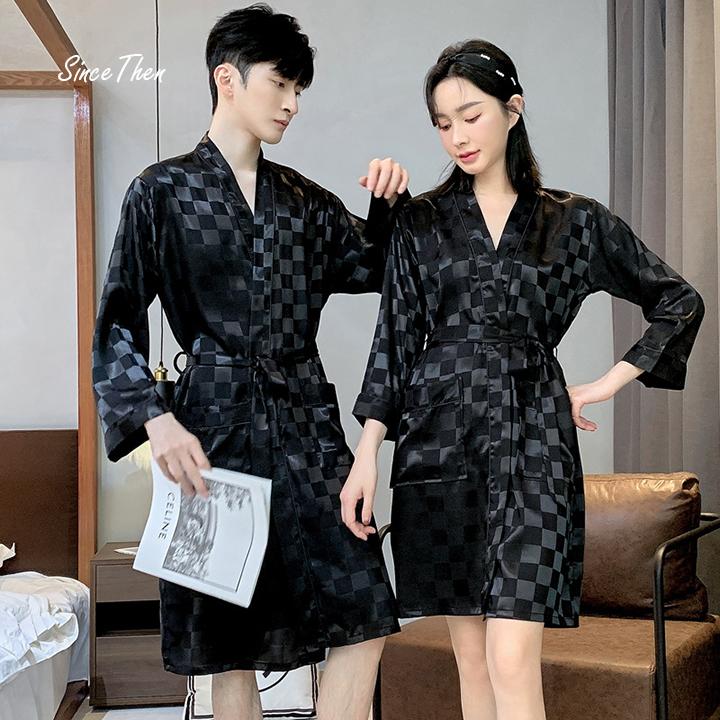 Product Introduction of Áo choàng ngủ nam mặc nhà dài tay màu đen - D0084M 34