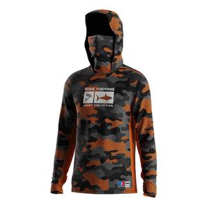 ชุดตกปลาและเสื้อป้องกันแสงแดด, เสื้อตกปลาแขนยาวมีฮู้ดพร้อมหน้ากากป้องกันใบหน้า ปรับแต่งชื่อฟรี ใส่สบาย ระบายอากาศได้ดี ป้องกันรังสียูวี ยากันยุง เหมาะสำหรับกิจกรรมกลางแจ้ง