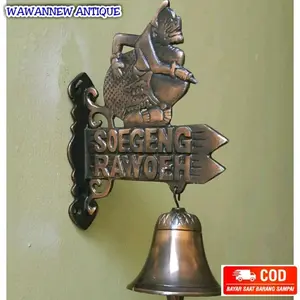 TERMURAH Bel Lonceng Pintu Rumah Pagar Kuningan Antik Motif Soegeng Rawoeh 7cm
