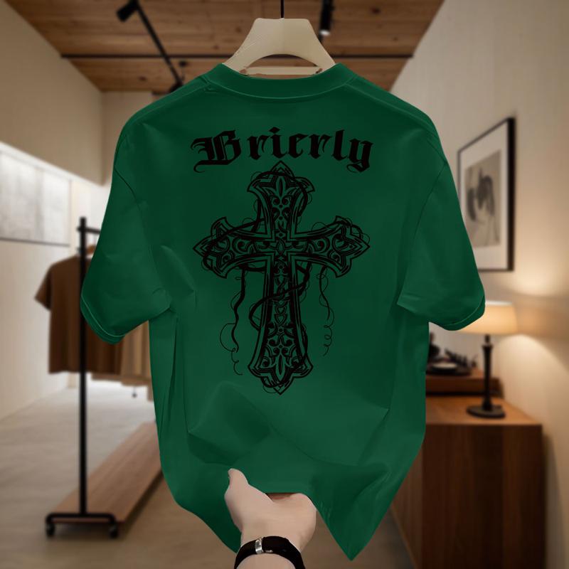 Product Introduction of American Freestyle Cross T-Shirt Men's Short Sleeves Trend Loose Plus Size Couple Oversize Top Unisex 12