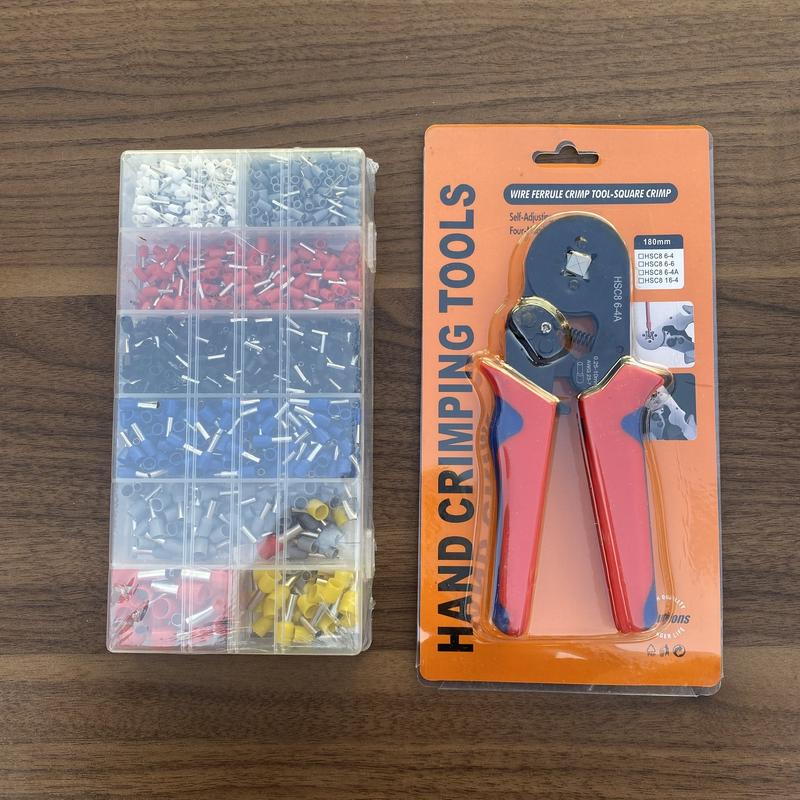 Kìm bấm cos vuông HSC8 6-4A tự điều chỉnh kèm 1200 đầu cos đủ loại cos ống tròn cos pin