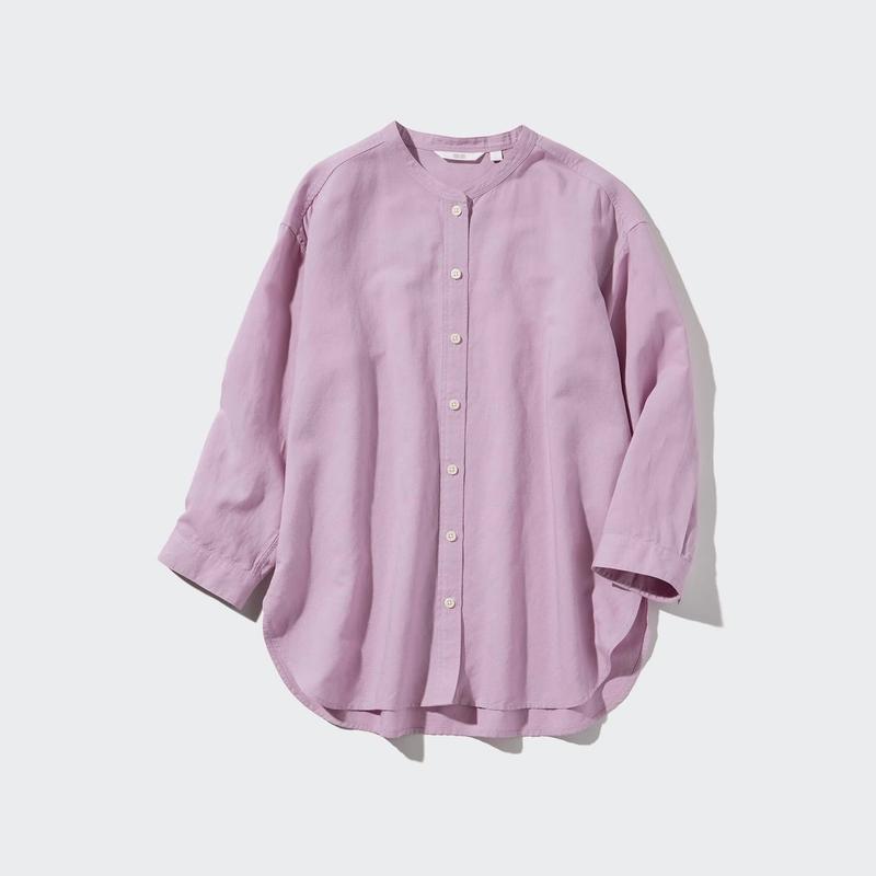 Áo sơ mi vải linen thiết kế cổ trụ Japan nữ mùa Hè vải siêu mát Women Top