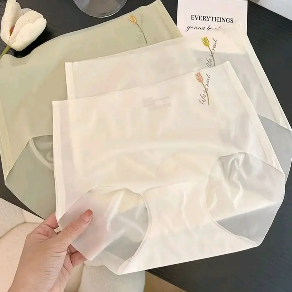 sét quần su luạ tàng hình hoa hồng và ly không viền nữ Quần lót Women
