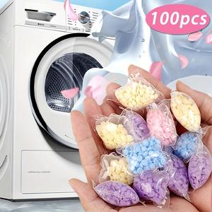 Random Color Laundry Fragrance Beads, 100pcs/set Long Lasting Fragrance Laundry Beads, Laundry Detergent Beads for Home, Dormitory, Travel, Home Essentials