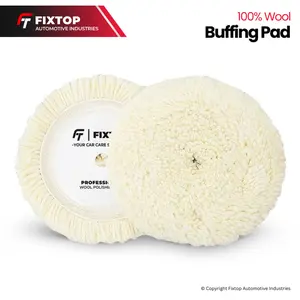 FIXTOP Wol Poles Mobil Bulu Domba 5 7 Inch Wool Polishing Wax Compound Pad Velcro