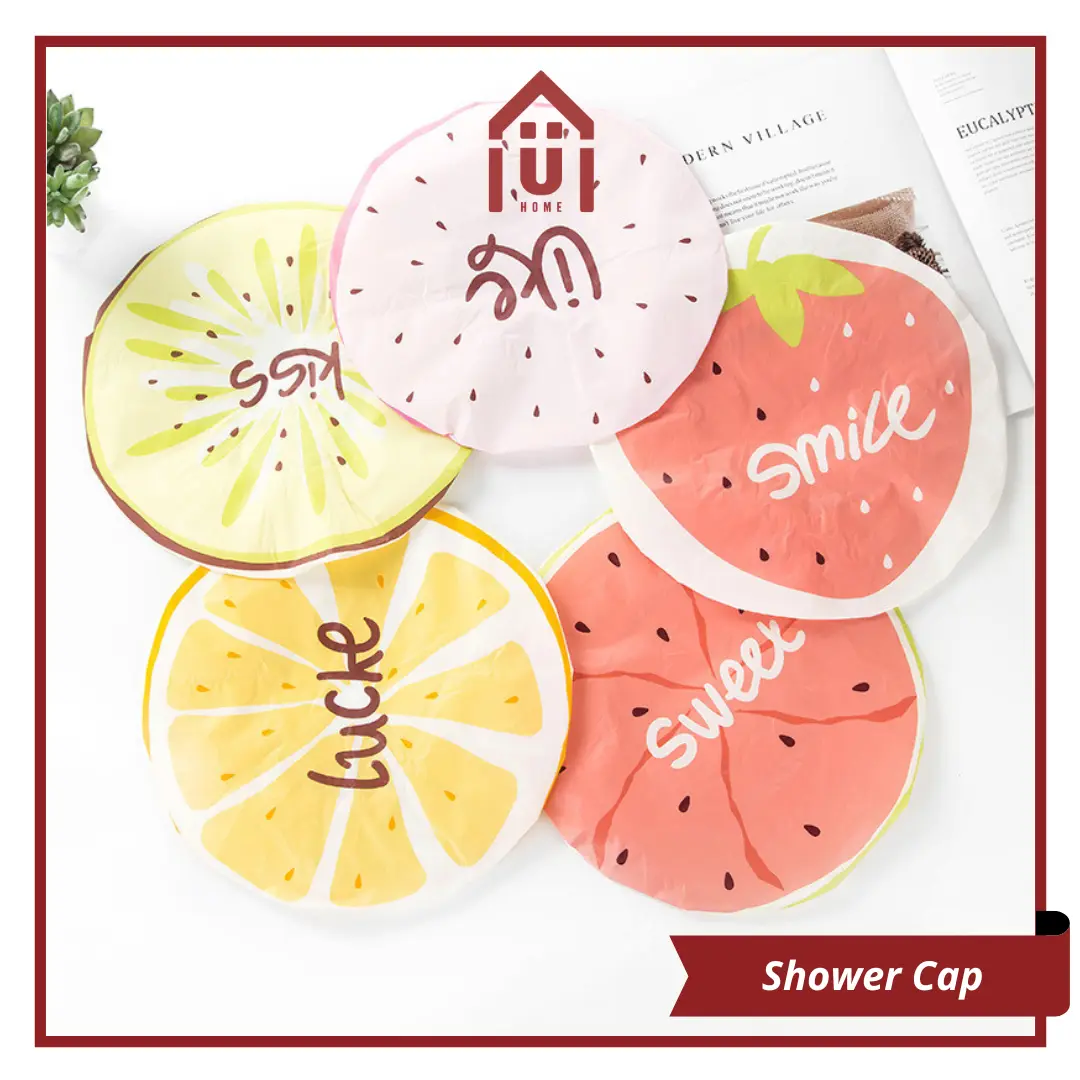 UNISO - SHOWER CAP MOTIF BUAH TOPI MANDI PENUTUP KEPALA ANTI AIR