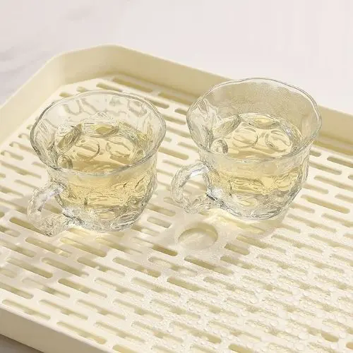 Bộ ấm chén pha trà thuỷ tinh chịu nhiệt cao cấp 6 cốc kèm khay có lọc tiện dụng 2
