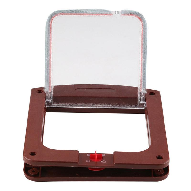 Product Introduction of 1 Pcs Cat Flap Door with 4 Way Security Lock Controllable Switch Transparent Plastic Gate Puppy Kitten Safety in&out Pet Doors 21