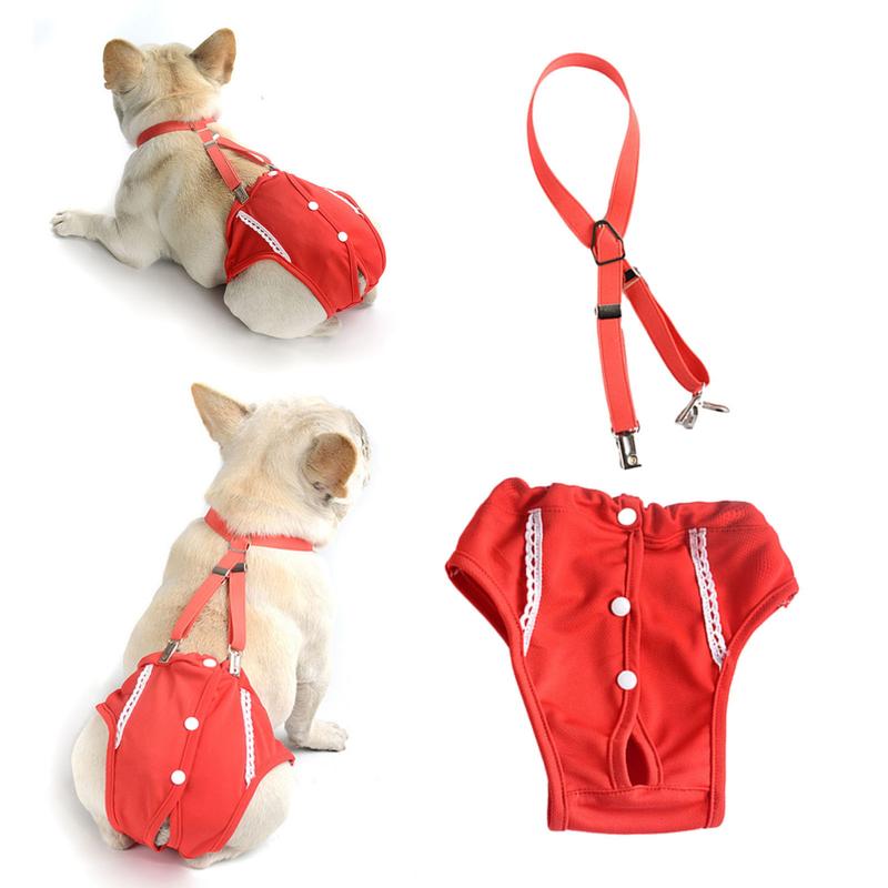 Wiutare- Button Design Dog Menstrual Pants Soft Comfortable Dog Menstrual Pants with Tail Hole Pet Supplies for Female Dogs Button Closure Buyers' 0