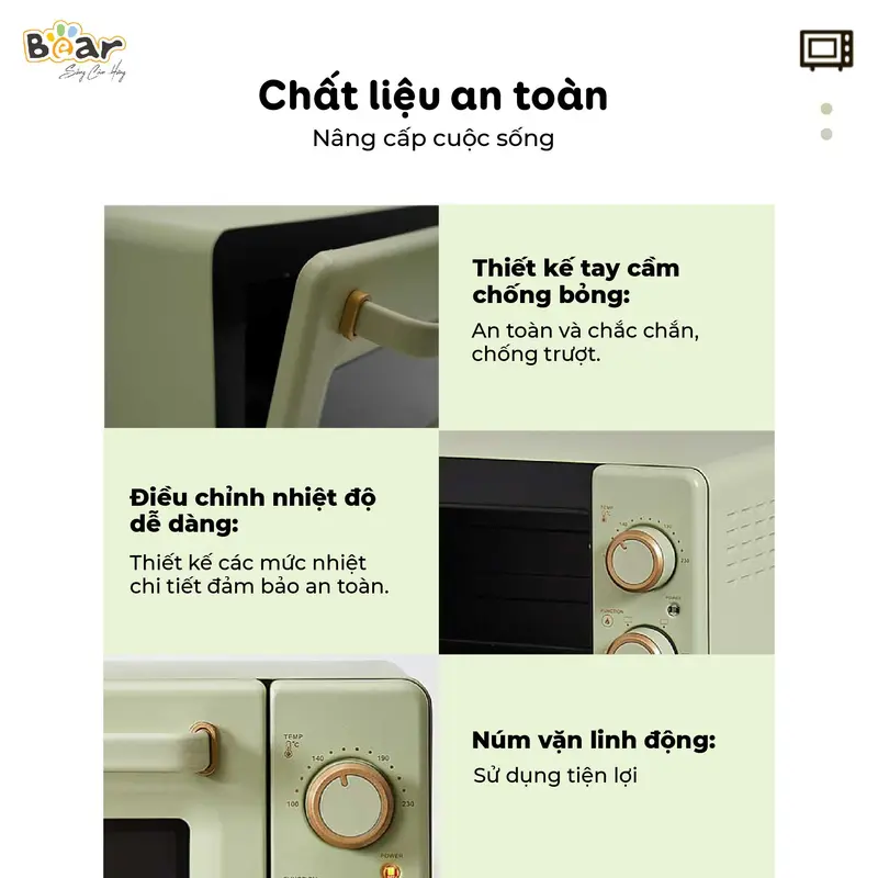 [Tặng Găng Tay Chống Bỏng] Lò Nướng BEAR, Lò Nướng Điện, Lò Nướng Đa Năng, Lò Nướng Thịt Bánh Mì Chống Dính An Toàn 18L DKX-C20R5 7
