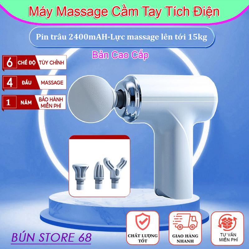 Máy massage gun cầm tay mini cao cấp-công nghệ AI cảm biến lực nhấn, Máy mát xa Cầm Tay Đa Năng pin 2400 mAh,lực massage 15kg nặng 410g mat x amini may massageminicamtay