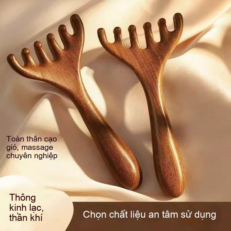 Gỗ giả Sáu móng vuốt đầu Massage Comb Đầu vai cổ tứ chi Kinh mạch Massage cạo…