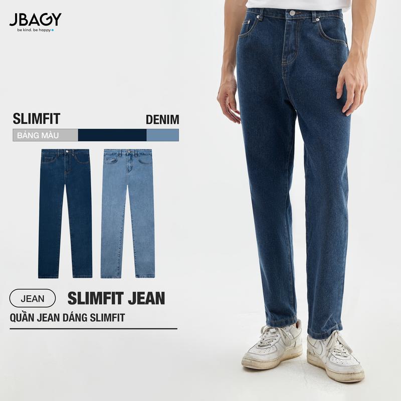 Quần jean nam dáng slimfit chất liệu cotton jean co giãn thoải mái màu xanh đậm xanh nhạt thương hiệu JBAGY - JJ0105 Menswear