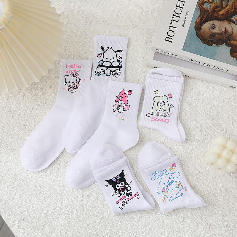 Product Introduction of Tất Bông, Sanrios, Thiết Kế Dễ Thương, Hình Anime Hellokittys Và Mymelody, Tất Giữa Bắp Chân, Dành Cho Phụ Nữ Và Trẻ Em, Tất Ngắn, Thích Hợp Cho Mùa Hè, Tuyệt Vời Làm Quà Tặng, Cho Bé Gái 12