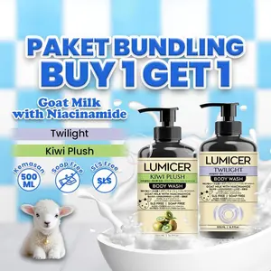 TWILIGHT & KIWI LUMICER BODY WASH (BUY 1 GET 1) 2 X 500 ML -  SABUN MENCERAHKAN MELEMBAPKAN ATASI BAU BADAN, NON SLS GOAT MILK & NIACINAMIDE