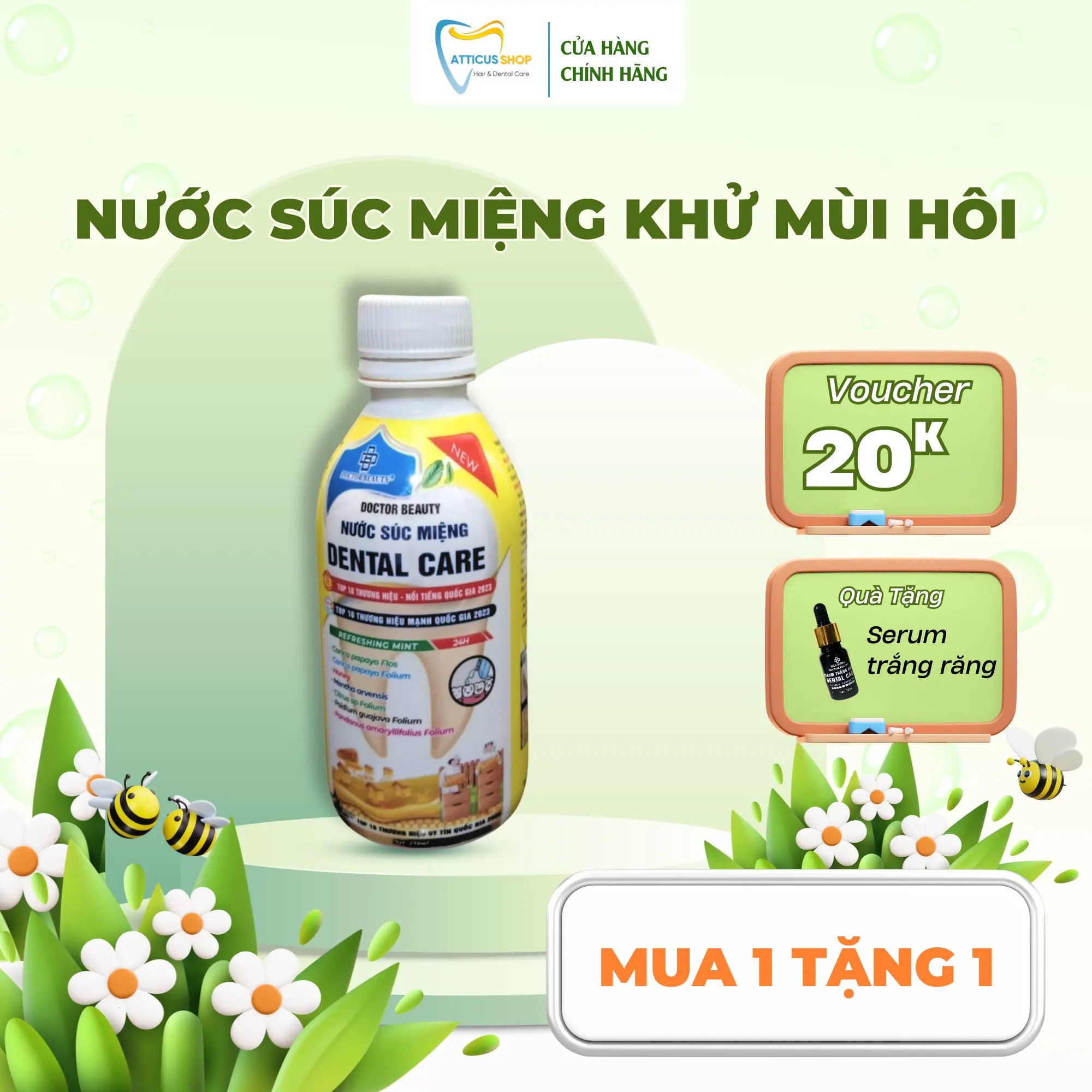 [QUÀ TẶNG]  1 Nước súc miệng Dental Care mẫu mới - Hỗ trợ hôi miệng, hơi thở thơm mát