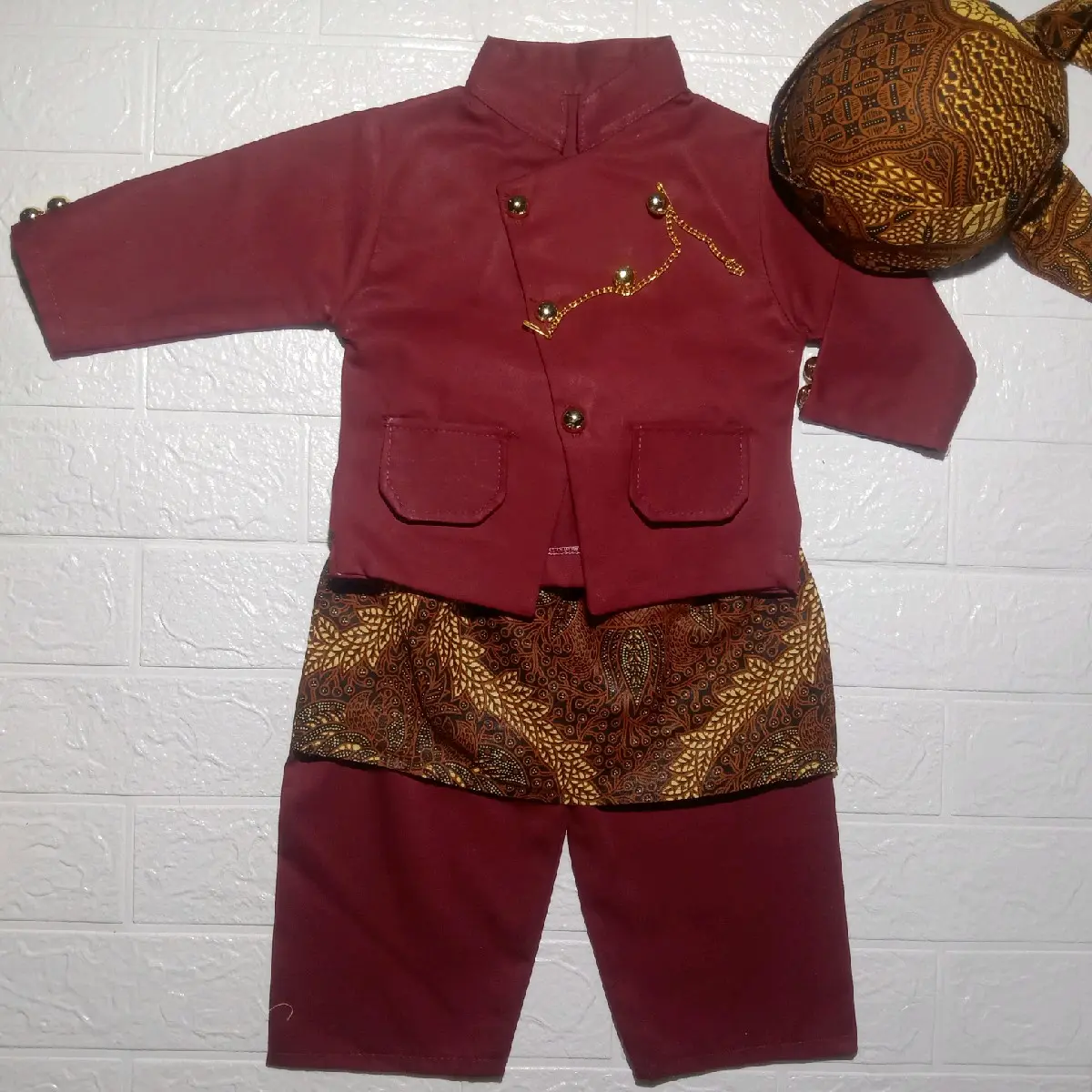 BISA COD //Realpict // free blangkon // setelan beskap anak dan bayi cowok UMUR 0 bln -10 th // beskap anak // beskap bayi // setelan beskap bayi cowok // set baju dalang lucu // set baji surjan murah // setelan beskap anak dan bayi laki laki