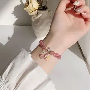 Gelang Manik Batu Aksen Bunga Daisy Amber Kalung