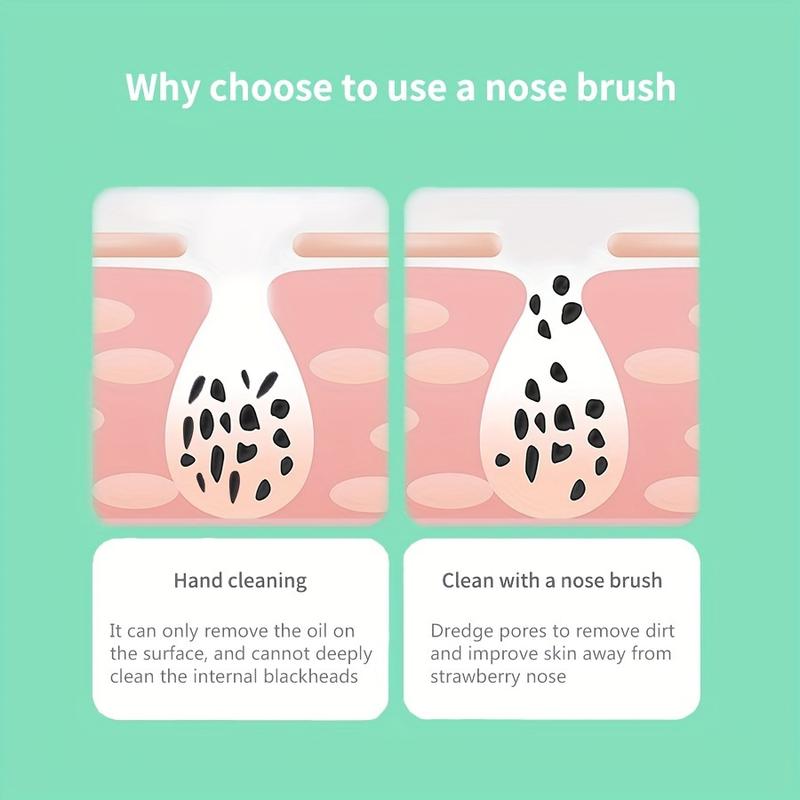 Product Introduction of 1/3pcs Soft Silicone Nose Brush Cleanses Face Removing Blackheads Cleaning Brush Nose Wing Cleaning Exfoliating Face Wash Brush Care Tool 2