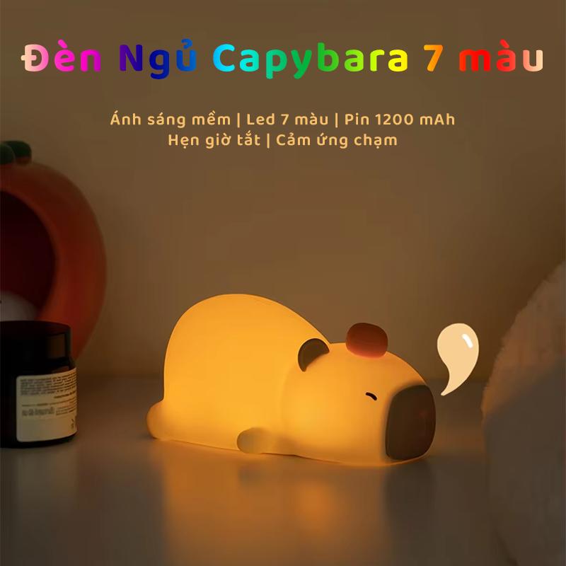 Đèn ngủ Capybara ngộ nghĩnh - Silicone Free BPA an toàn tuyệt đối - Pin 1200 mAh - Chạm để điều chỉnh cường độ sáng và đổi màu - Hẹn giờ tắt - BH 6T
