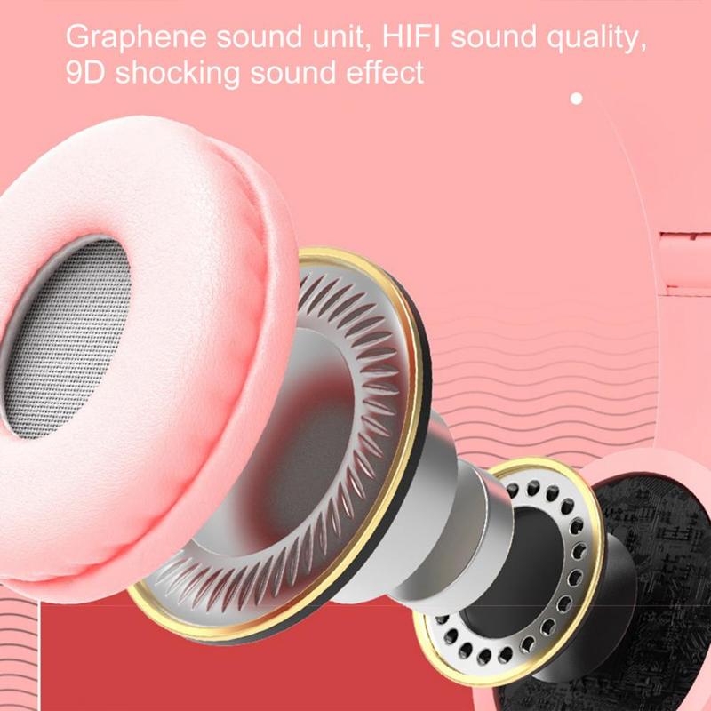 Headphone Bluetooth Wireless Dengan Mikrofon Headset Headphone With Mic Earphone Led 1