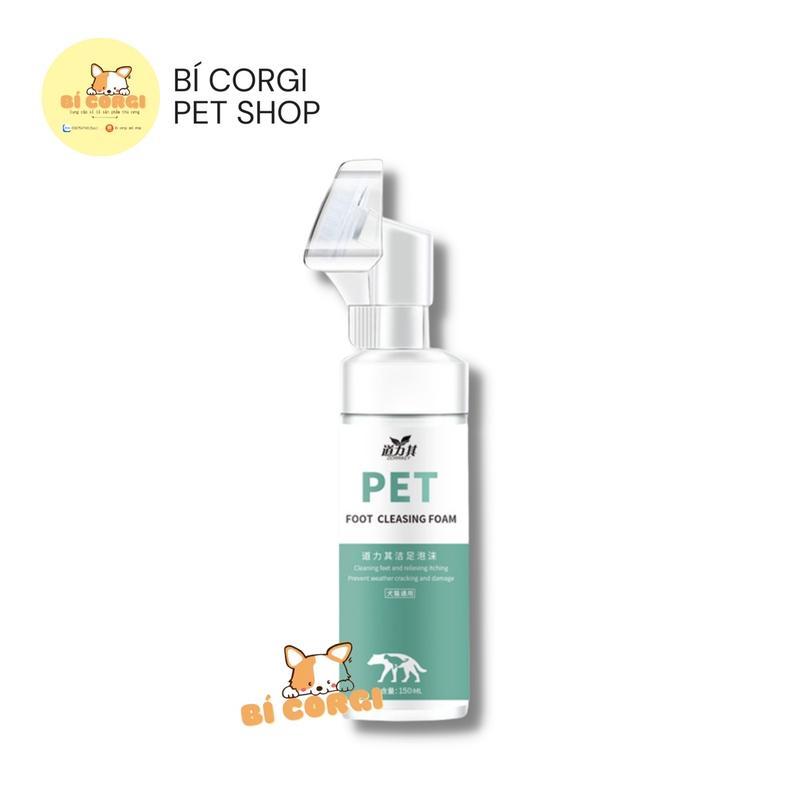 Dụng cụ làm sạch bàn chân cho chó mèo 150ml với bọt vệ sinh chân tự nhiên 0