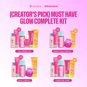 [MUST HAVE] GLOW COMPLETE KIT EMINA BRIGHT STUFF ISI 5 (Micellar Water, Face Wash, Toner, Serum, Moisturizing  Cream)