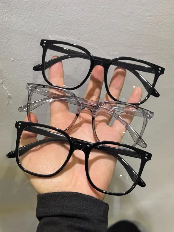 Simple Fashion Modern Anti-blue Light Eyeglasses for 2024 Summer Outfits, Thin Blue Light Glasses, Matching Lightweight Square Frame Thin Eyeglasses for Party for Women & Men for Clothing Decor, Gifts for Girlfriend, Mother's Day Gift 4