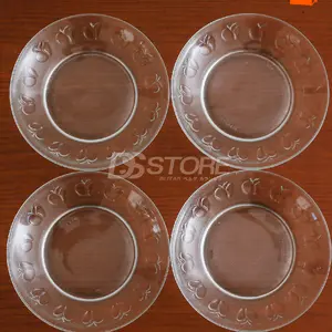 lepek kopi kaca Aple- lepek motif aple-tatakan isi 6pcs-lepek teh