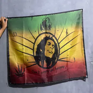 Miniflag/Flag/Banner/Bendera/Tapestry/Poster Kain/Dekorasi/Spanduk/Bendera Band  Bob Marley