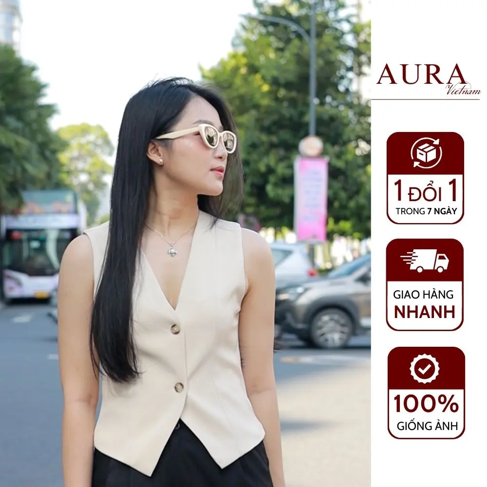 Áo Gile nữ 2 nút sang trọng - Kiểu dáng thanh lịch - AURA Vietnam