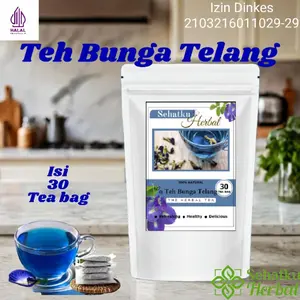 Teh Bunga Telang : Teh Butterfly pea flower isi 10 Tea bag/kantong teh celup