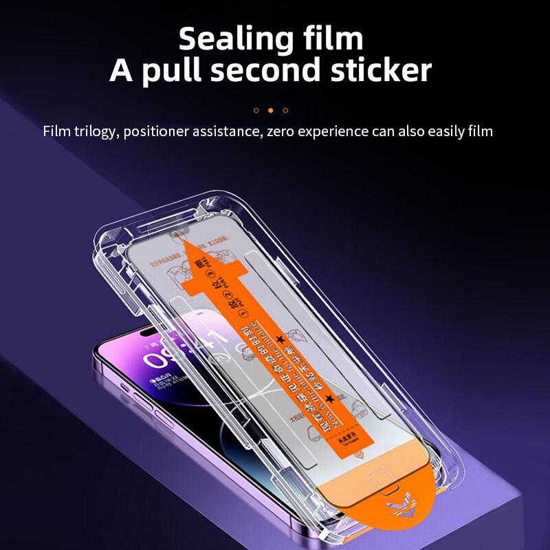 Product Introduction of [ Easy Install ] HD Clear Anti Blue Purple Light Privacy Tempered Glass For iPhone 16 15 14 Pro Max Plus13 12 11 X XS XSMax XR One-Click Dust Free Installation Screen Protector Alignment Mounting Cover 2