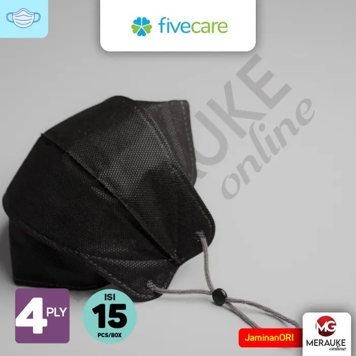 Masker FIVECARE 4D Earloop Surgical 4 Ply The Basic Series Box isi 15s 3