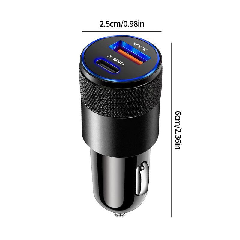 Product Introduction of Mini USB C Car Charger 30W PD Phone Power Adapter For Iphone Xiaomi Samsung Fast Charging Cigarette Lighter Socket USB Charger 15